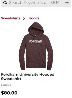 Fordham University Hooded Sweatshirt Small NWT League Maroon Heather Unisex